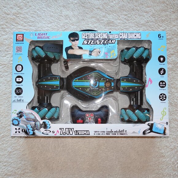 Blue Gesture Sensing Traverse Crab Dancing Stunt Car with Lights, Music - Picture 1 of 15